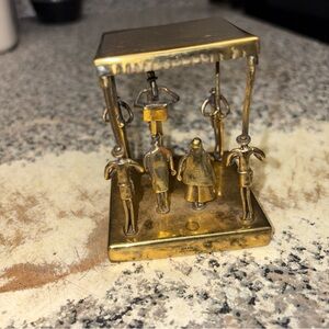 Vintage Gold Metal Figurine Carousel